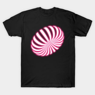 Glow Pink Neon Torus Optical Illusion T-Shirt